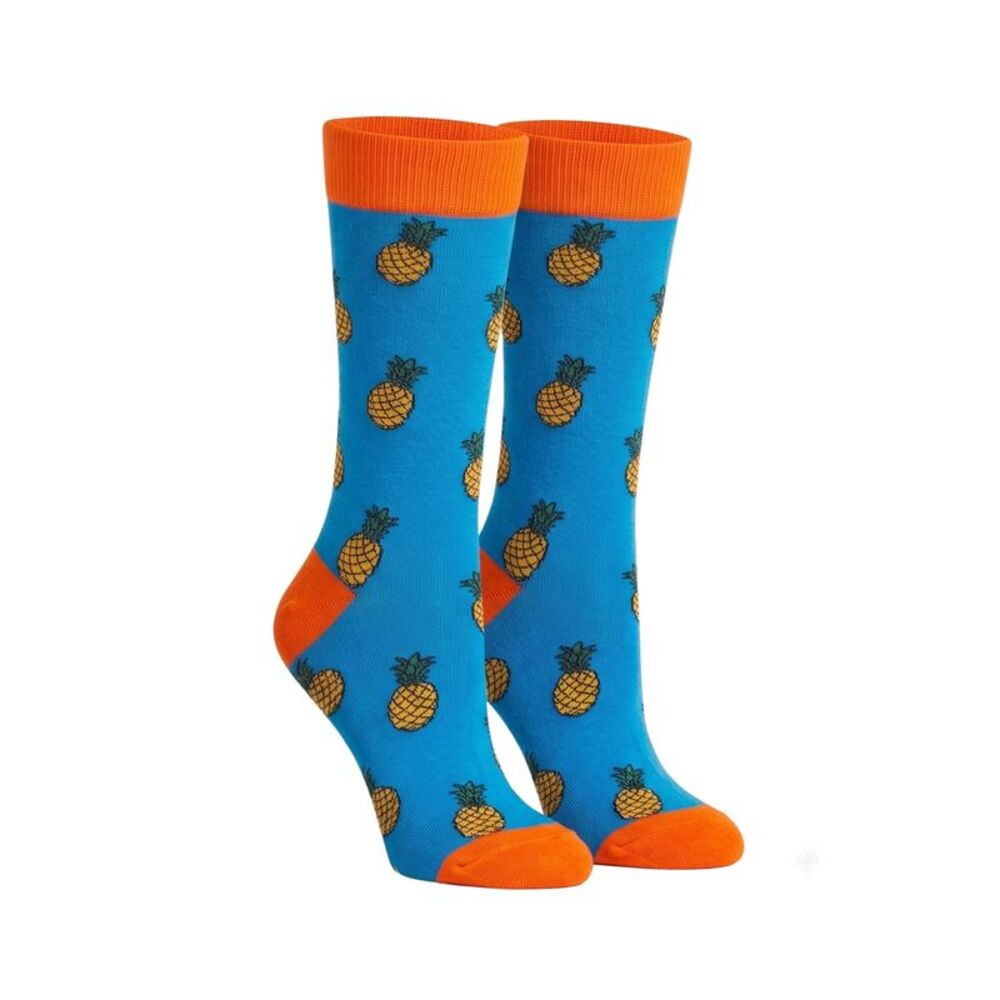 New Men's Pineapple Tropical Socks Size 10-13 Turquoise Orange